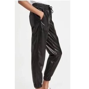 Banana Republic Black Faux Leather Joggers